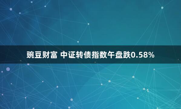 豌豆财富 中证转债指数午盘跌0.58%